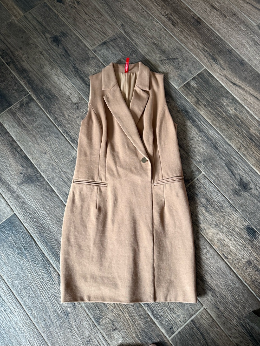 SPANX Sleeveless Midi Dress in Tan